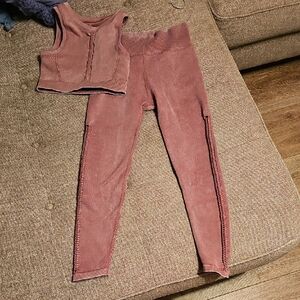 Womens AERIE sz SMALL NWOT Ribbed Tank and Leggings Set